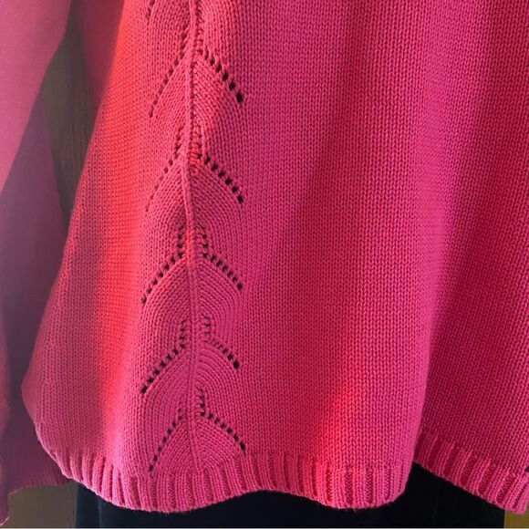 🍂Very comfy 💕 hot pink Harold’s brand cotton blend sweater sz L - Picture 3 of 8